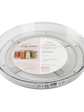 The Home Edit Clear Plastic Low Wall Turntable Organizer-NWT